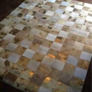 Patchwork Hide Rug in Gold