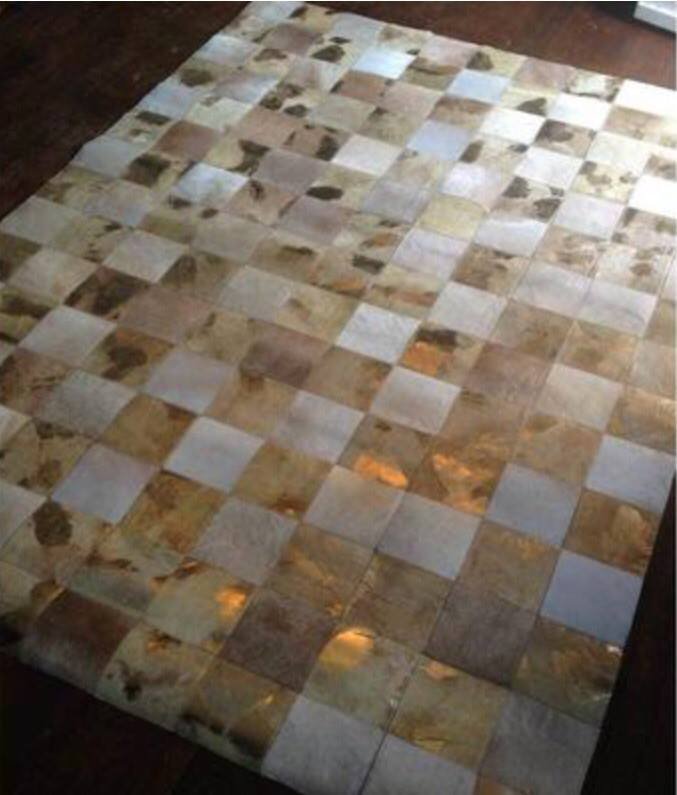 patchwork-hide-in-gold Patchwork Hide Rug in Gold