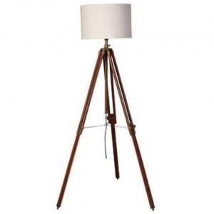 Wooden trippod floor lamp