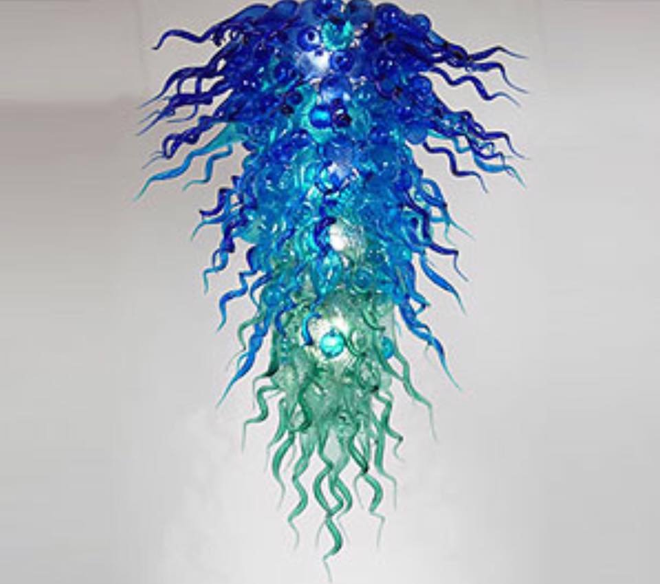 glass-italian-style-blue-green-chandelier Blue and Green Murano Chandelier
