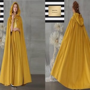 Yellow Hooded abaya cloak