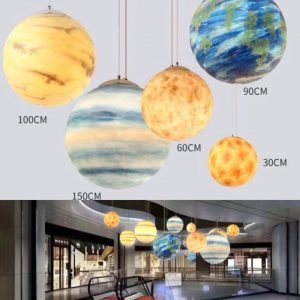 Moon Round Ball Chandelier Solar System Lights