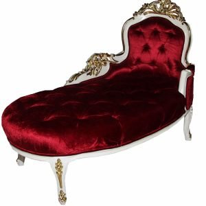 Bordeaux Baroque Chaise Longuer in Cream and Gold