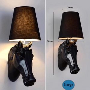 Black Horse Head Wall Lamp