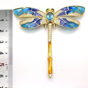 Blue Topaz Dragonfly Brooch