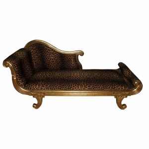 Large Baroque Chaise Furniture Lounger Recamiere in Gold