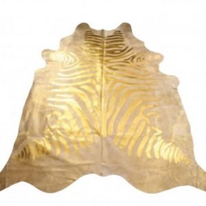 Glided Gold Zebra Rug