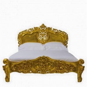 Hand Craved King Size Rococo Gold Leaf Bed