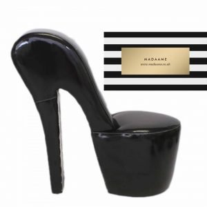 High Heel Platform Shoe Chair In Glossy Black