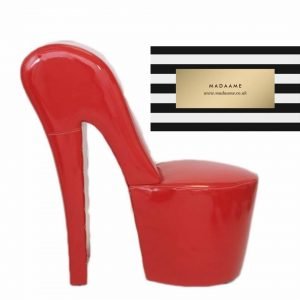 High Heel Platform Shoe Chair In Glossy Red