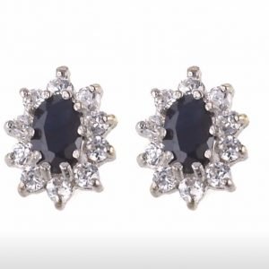 Stud Earrings Gold Sapphire