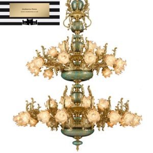 Italian Roses LED Ceramic Chandelier