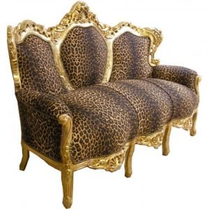 Baroque Lounge Sofa "King" in Leopard Print