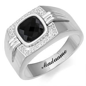 Madaame & Her Man Diamond Ring 9ct White Gold Smoky Quartz Stone