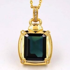 Gold Natural Sapphire Pendant