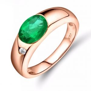 18kt Natural Colombia Emerald Engagement Ring