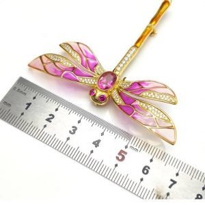 Pink Topaz Dragonfly Brooch