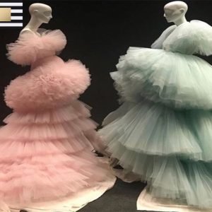 Ruffled Ball Gowns In Pink Or Mint Green