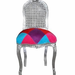 Handmade Silver Karo Stained Make-Up Chair