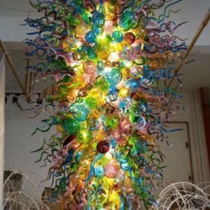 Italian Glass Chandelier Long Blown
