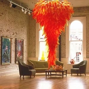 Italian Red Glass Chandelier