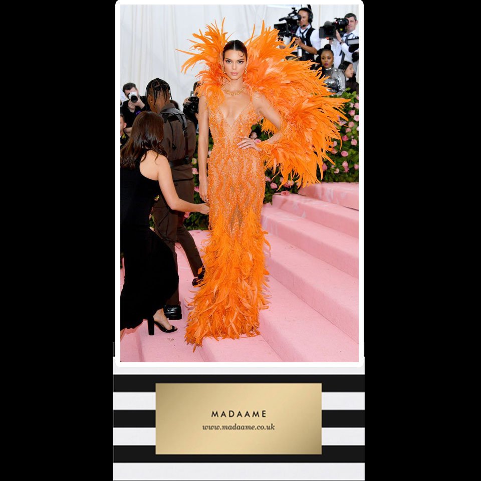 Fiery-Orange-Feather-and-Sequin-Mermaid-Gown1 Feather and Sequin Mermaid Gown In Fiery Orange