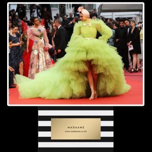 Lime Green Ruffled Celebrity Gown worn by Indian Icon Deepika Padukone