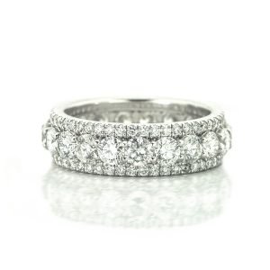 Three-row White Gold Eternity Band