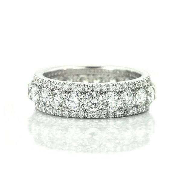 3 Row White Gold Eternity Band1 Three-row White Gold Eternity Band