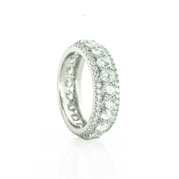 3 Row White Gold Eternity Band2 Three-row White Gold Eternity Band