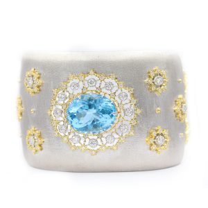 Elegant Fashion Diamond and Blue Topaz Bangle from Madaame