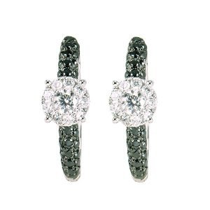 18kt white gold black diamond hoop earrings from Madaame