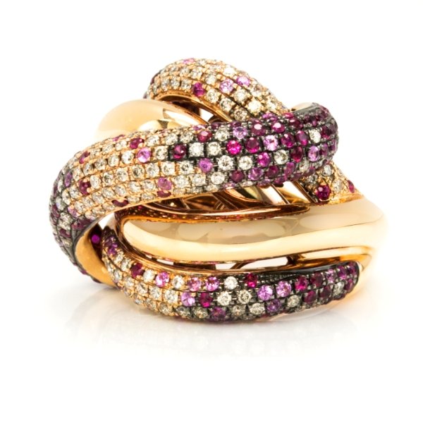 Criss Cross Diamond Ring1 18kt Yellow Gold Criss Cross Diamond Ring