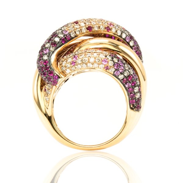 Criss Cross Diamond Ring2 18kt Yellow Gold Criss Cross Diamond Ring