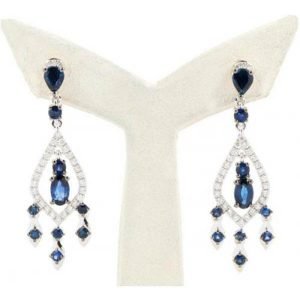 Diasap Drop Diamond Sapphire Earrings