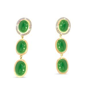 Green Onyx 18kt Yellow Gold Earrings