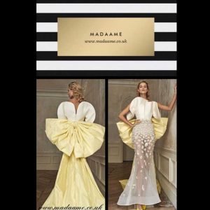 Long white strapless evening dress