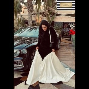 Black and White Evening Gown