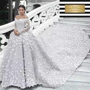 Butterfly Lace Princess Wedding Gown
