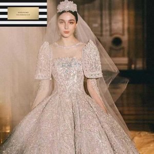Luxury Wedding Bridal Dress with Shawl
