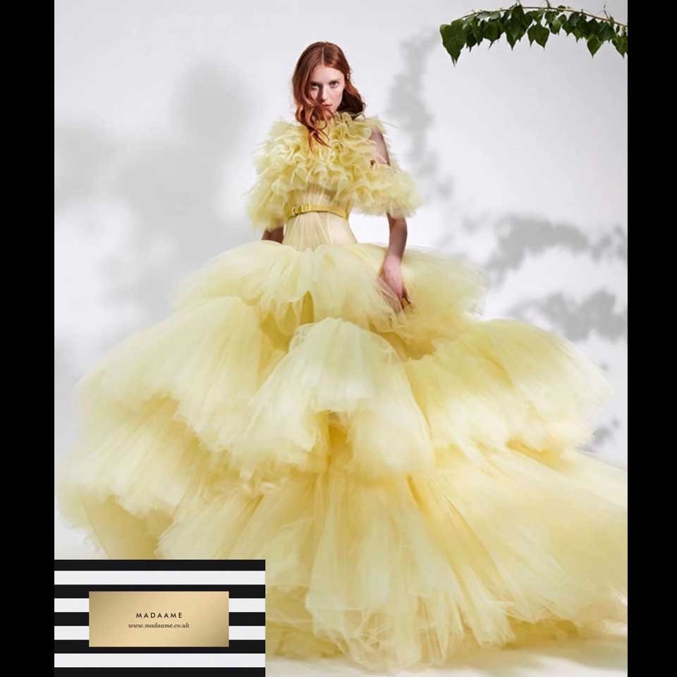Yellow-Ruffled-Tulle-Dress Yellow Ruffled Tulle Dress